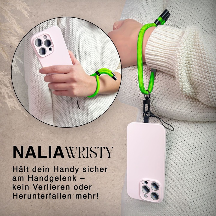 Produktbild Nalia Wristy Lanyard Handykette – Universal Trageband für Smartphones – Verstellbar, Soft & Elastisch