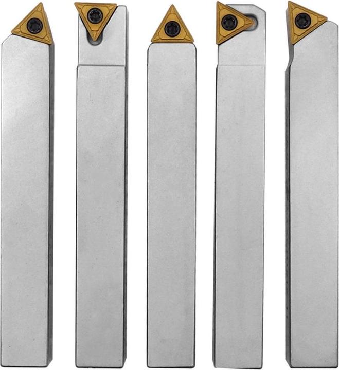 Actual product image Paulimot Turning tool set with inserts, nickel-plated, 12 mm, 5-piece