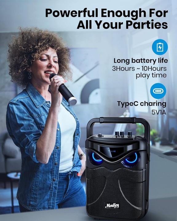 Actual product image MouKey Mobile karaoke machine MPS3 (1x 150 W)