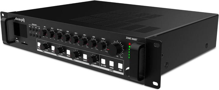 Actual product image Audibax Multi-Zone Bluetooth Amplifier with 360W Output, USB, SD, and Mixer Controls