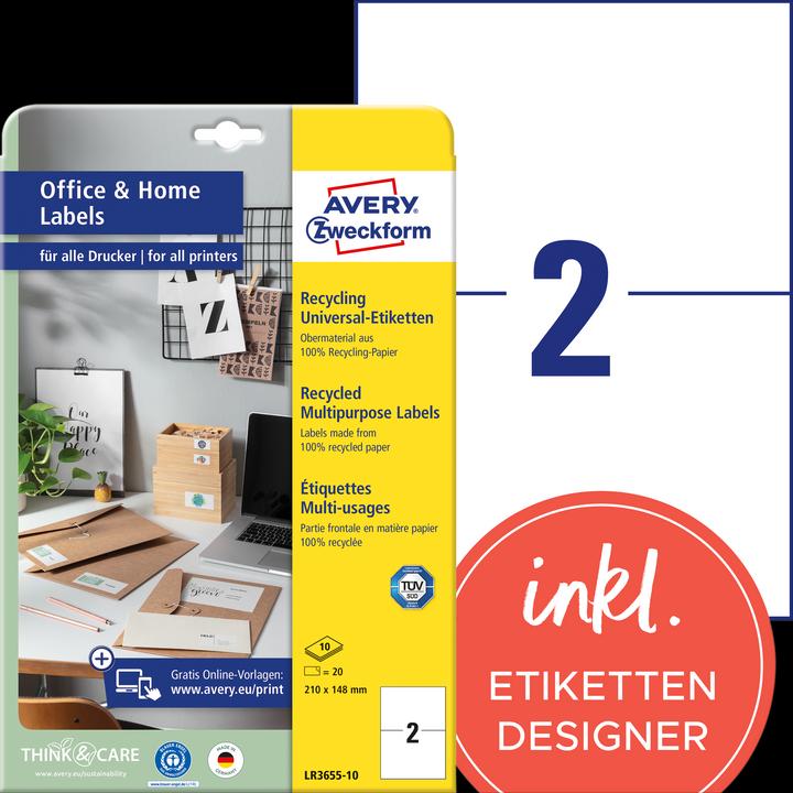 Actual product image Avery Recycling labels, home office, small pack