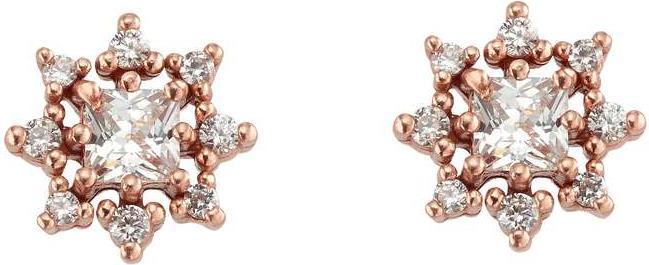 Actual product image Bijouteria Ear studs (Zirconia, PVD coating (gold coloured), Silver 925)