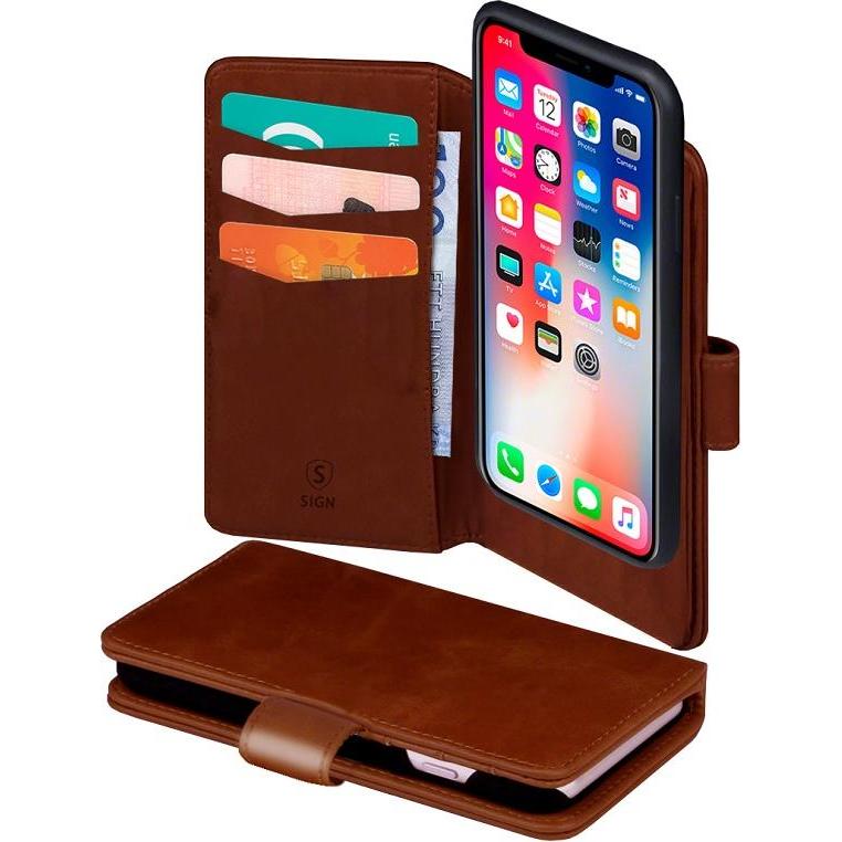 SIGN Cover 2-in-1 for iPhone X/XS - Brown (Apple iPhone XS, Apple iPhone X), Smartphone Hülle, Braun