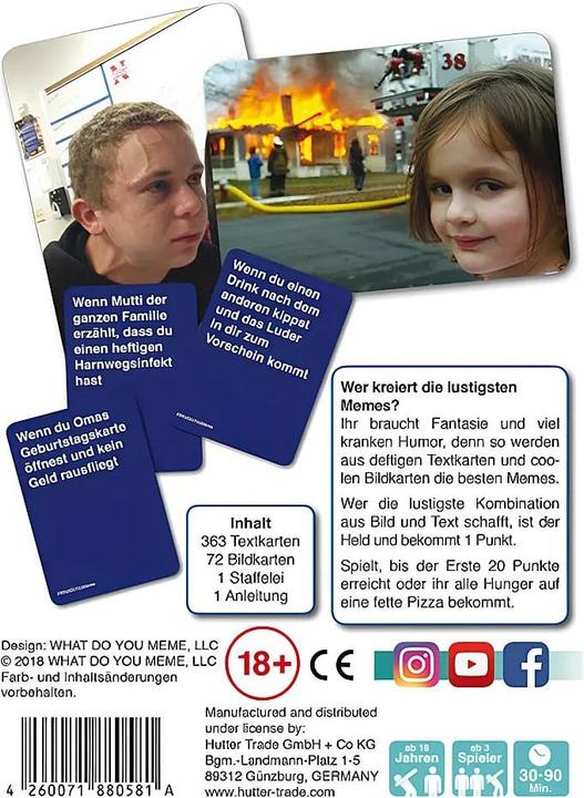 Produktbild Hutter What Do You Meme? (Deutsch, 3 - 20 Spieler)