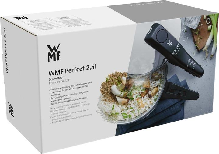 Produktbild WMF Dampfkochtopf Schnellkochtopf 2,5l Perfect Induktion Edelstahl 18/10 (18 cm, Dampfkochtopf, Edelstahl)