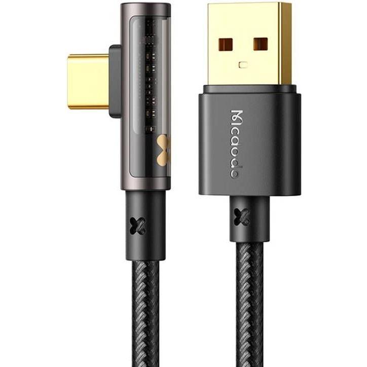 Thumbnail - Mcdodo CA-3380 USB to USB-C Prism 90 degree cable, 6A, 1.2m (black) (1.20 m), USB Kabel