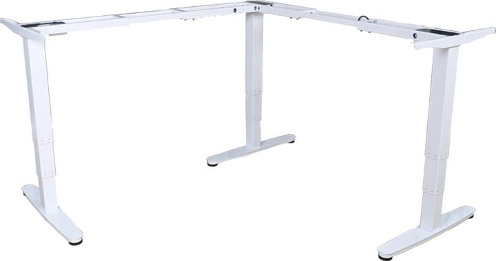 Actual product image equip ERGO electric sit-stand table frame in L-shape, triple motor
