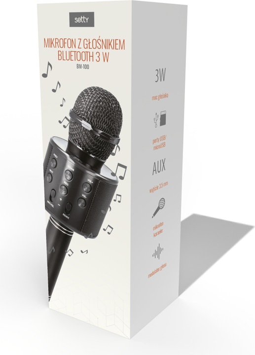 Produktbild Setty Bluetooth-Mikrofon mit Lautsprecher BM-100 schwarz