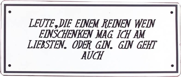 Produktbild La Finesse Blechschild Wein Einschenken (31 x 13 cm)