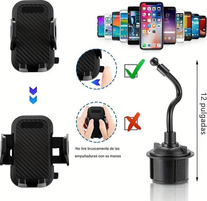Produktbild PhoneLook Unversal Smartphone Halterung handsfree für im Auto für Getränkehalter flexibler Arm