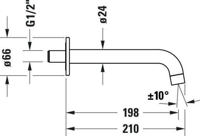 Produktbild Duravit Wanneneinlauf No 1 DN 15 Ausldg 198mm m rd. Rosette chrom