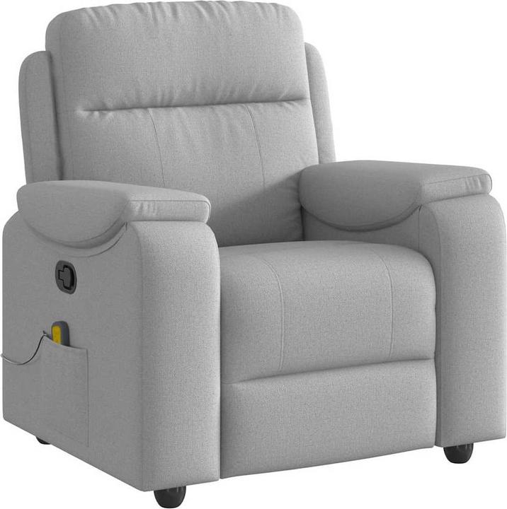 Actual product image vidaXL Massage armchair cloud grey fabric massage TV armchair