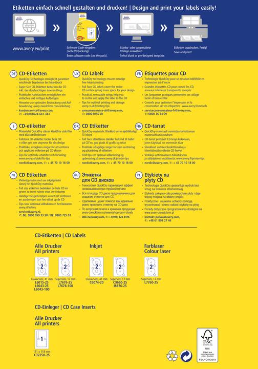 Image du produit Avery Étiquettes CD SuperSize