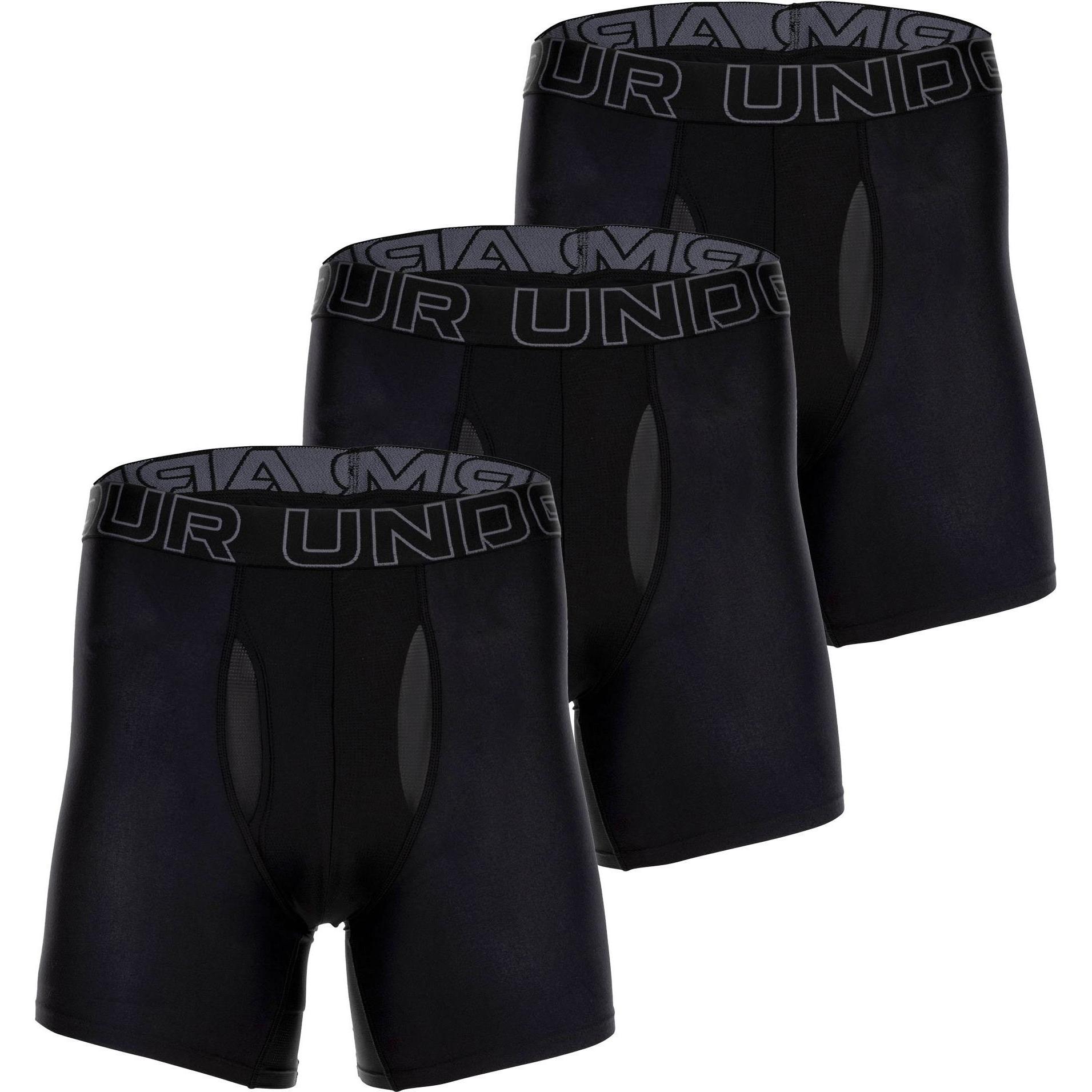 Under Armour, Herren, Unterhosen, Boxershort Sportlich Figurbetont UA PERFORMANCE TECH - SOLID 6 IN 3PK, Schwarz, (XXL, ...
