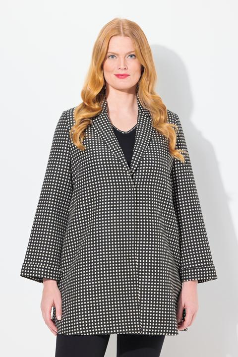 Produktbild Ulla Popken Jacquard-Jacke, A-Linie, Reverskragen, Seitenschlitze (58)