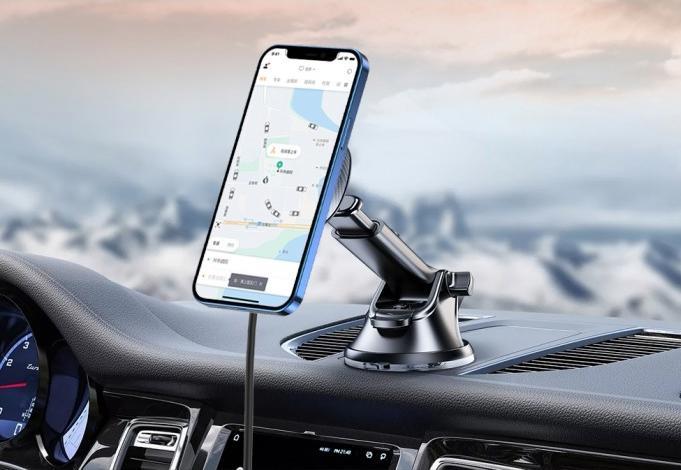 Produktbild Swissten MAGNETIC CAR HOLDER WITH Wireless CHARGER 15W DASHBOARD (MagSafe compatible) (15 W)