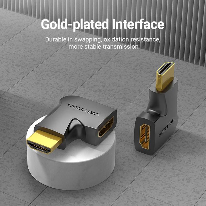 Actual product image Vention HDMI 90 Degree Male to Female Vertical Flat Adapter Black (HDMI)
