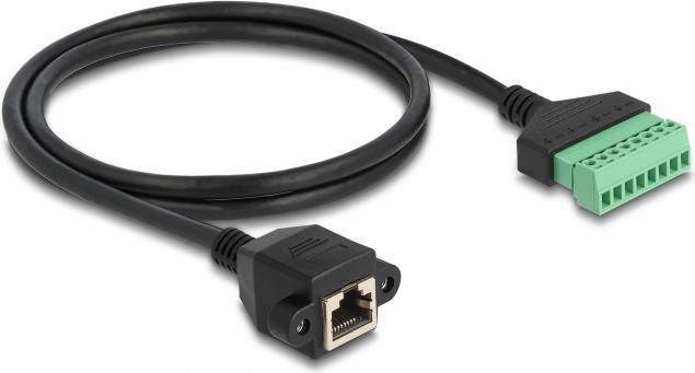 Immagine prodotto Delock Cavo RJ45 da presa Cat.6 ad adattatore per morsettiera per installazione 1 m 2 pezzi (RJ45, RJ45 (1x))