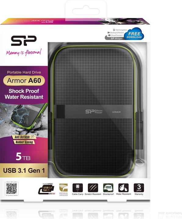 Image du produit Silicon Power Armor A60 5TB USB 3.0 2.5 SP050TBPHDA60S (5 To)