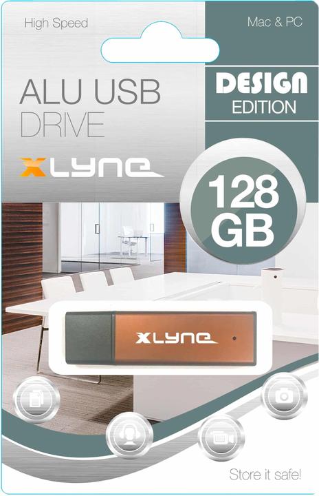 Produktbild Xlyne ALU USB-Stick 128 GB Aluminium Bronze 177570-2 USB 2.0 (128 GB, USB-A)