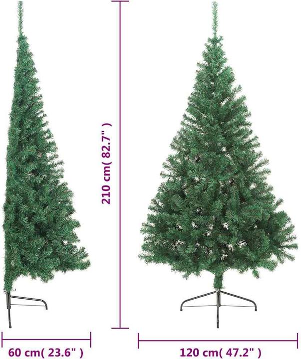 Produktbild vidaXL künstlicher halber Weihnachtsbaum (210 cm)