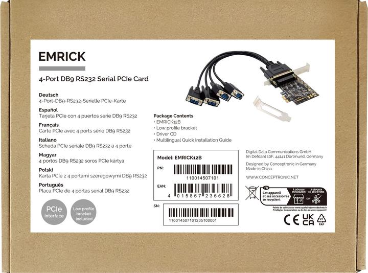 Produktbild Conceptronic PCI Express Card 4-Port DB9 Adapter USB 2.0