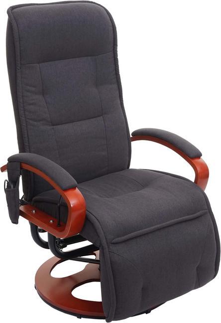 Actual product image Swisshandel24 Relax lounger ARLES II, relax armchair massage armchair, WITH massage fabric/textile - dark grey