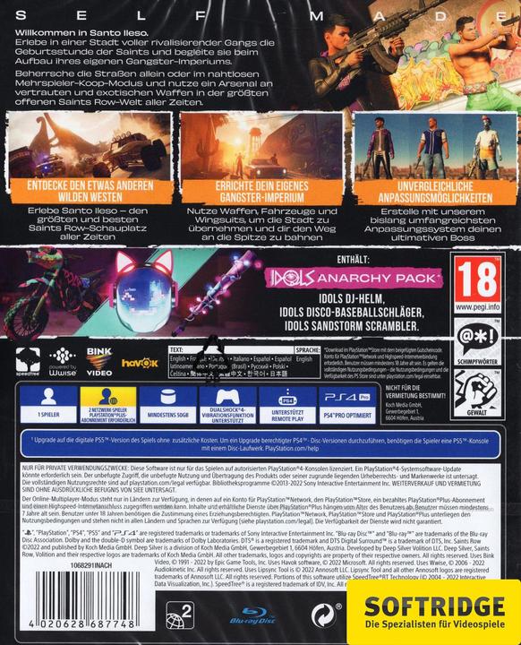 Image du produit Deep Silver Saints Row - Édition Day One (PS4, Multilingue)