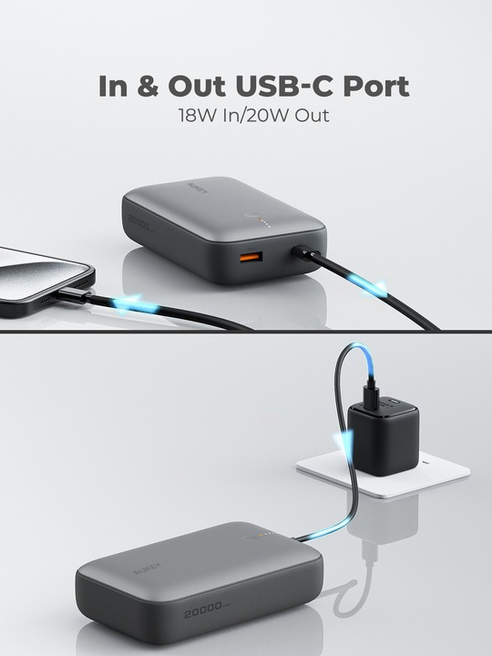 Image du produit Aukey Spark Mini (20000 mAh, 20 W, 74 Wh)