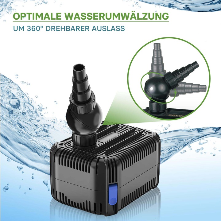 Produktbild SunSun CDF-5800 Teichpumpe 5000 l/h / 40W 24V DC Gartenteichpumpe Bachlaufpumpe