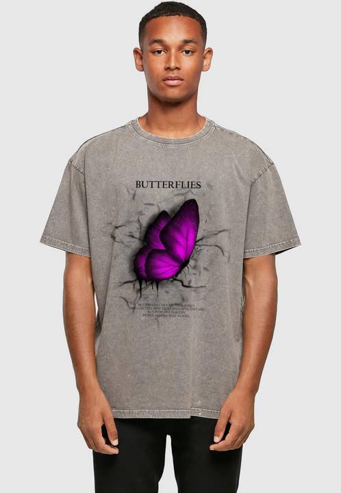 Produktbild Merchcode Butterflies Acid Washed Heavy Oversized Tee - 112635 (S)