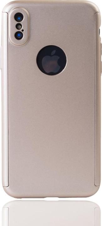 Produktbild König Design Hülle Handy Schutz für Apple iPhone X Full Case Cover Displayschutz Bumper Gold (Apple iPhone X)