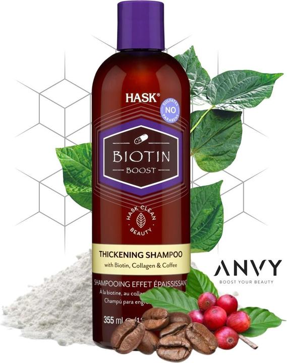 Actual product image Hask BIOTIN BOOST thickening shampoo 355 ml (355 ml, Liquid shampoo)