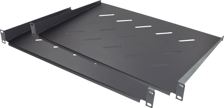 Good Connections 19" Fachboden, Befestigung vorne, Einbautiefe 300 mm, 2er Set, tiefschwarz (RAL9005), ®