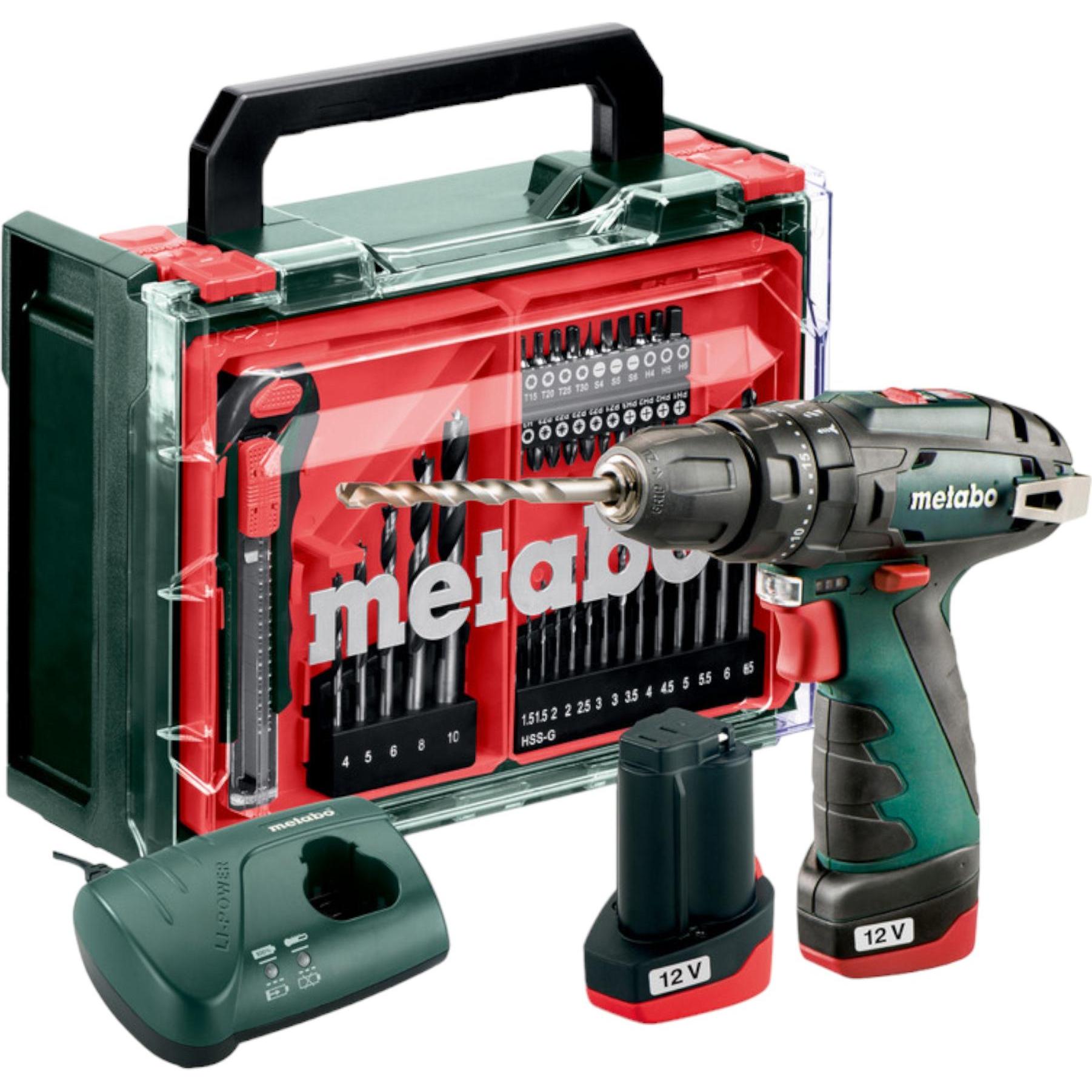 Metabo, Bohrmaschine + Akkuschrauber, PowerMaxx SB Basic Set (Akkubetrieb)