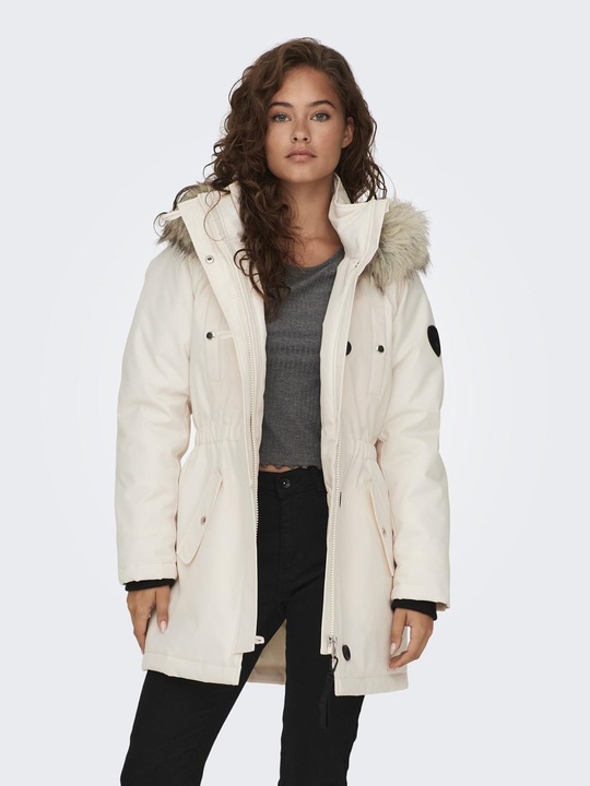 Image du produit Only Capuche avec bord en fausse fourrure amovible Poignets côtelés Parka Longue parka (XS)