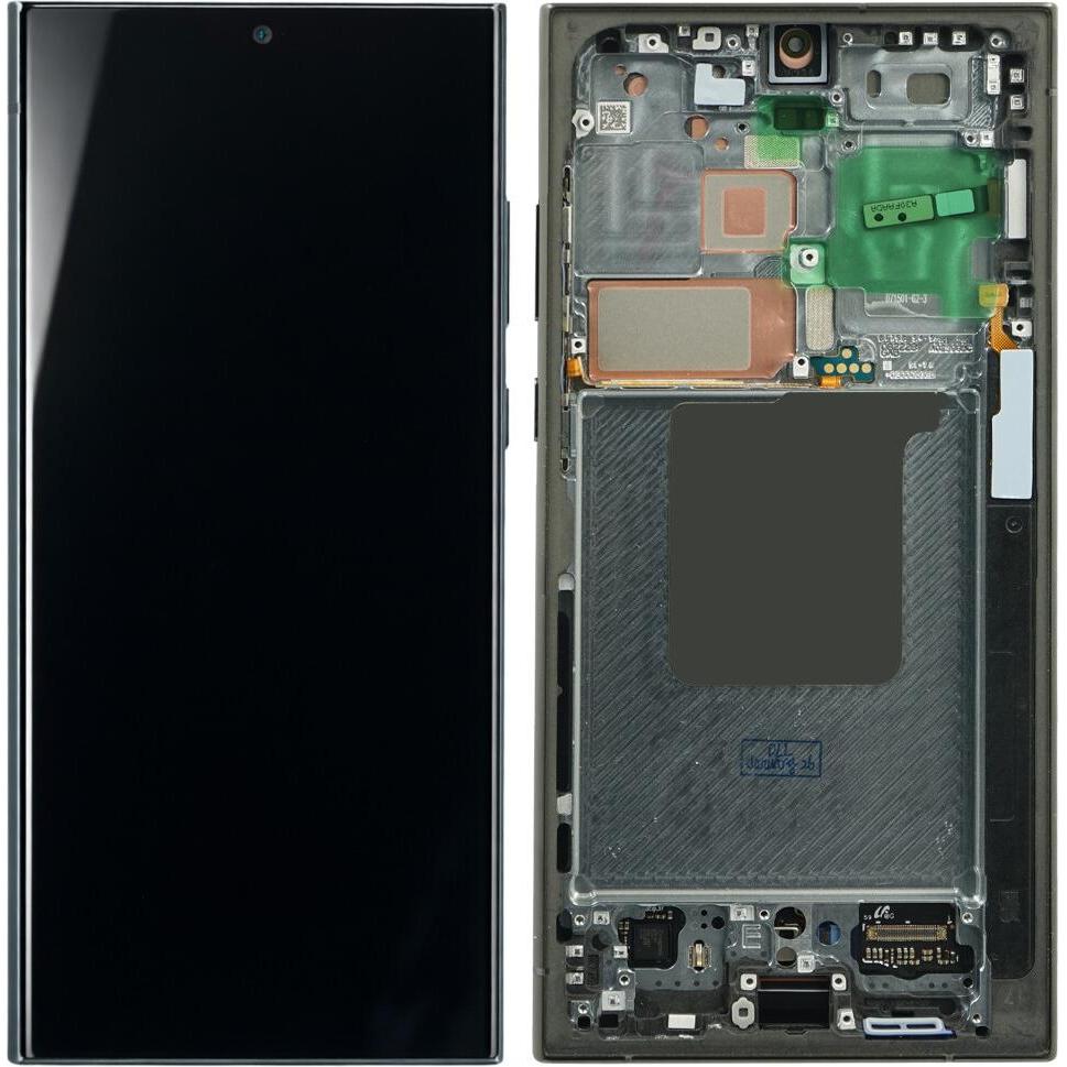 Samsung Display + Rahmen (montiert) S928 Galaxy S24 Ultra titanium /Blau/Grün (Display, Samsung Gala