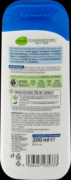 Actual product image dm alverde Anti-Schuppen Bio-Paranuss Bio-Rosmarin (200 ml, Liquid shampoo)