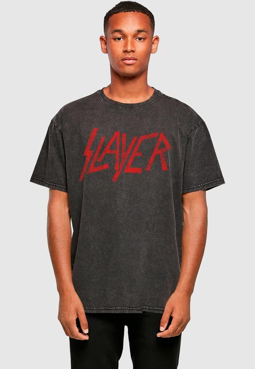 Image du produit Merchcode Slayer - Distressed Logo Acid Washed Oversize Tee - 170463 (M)