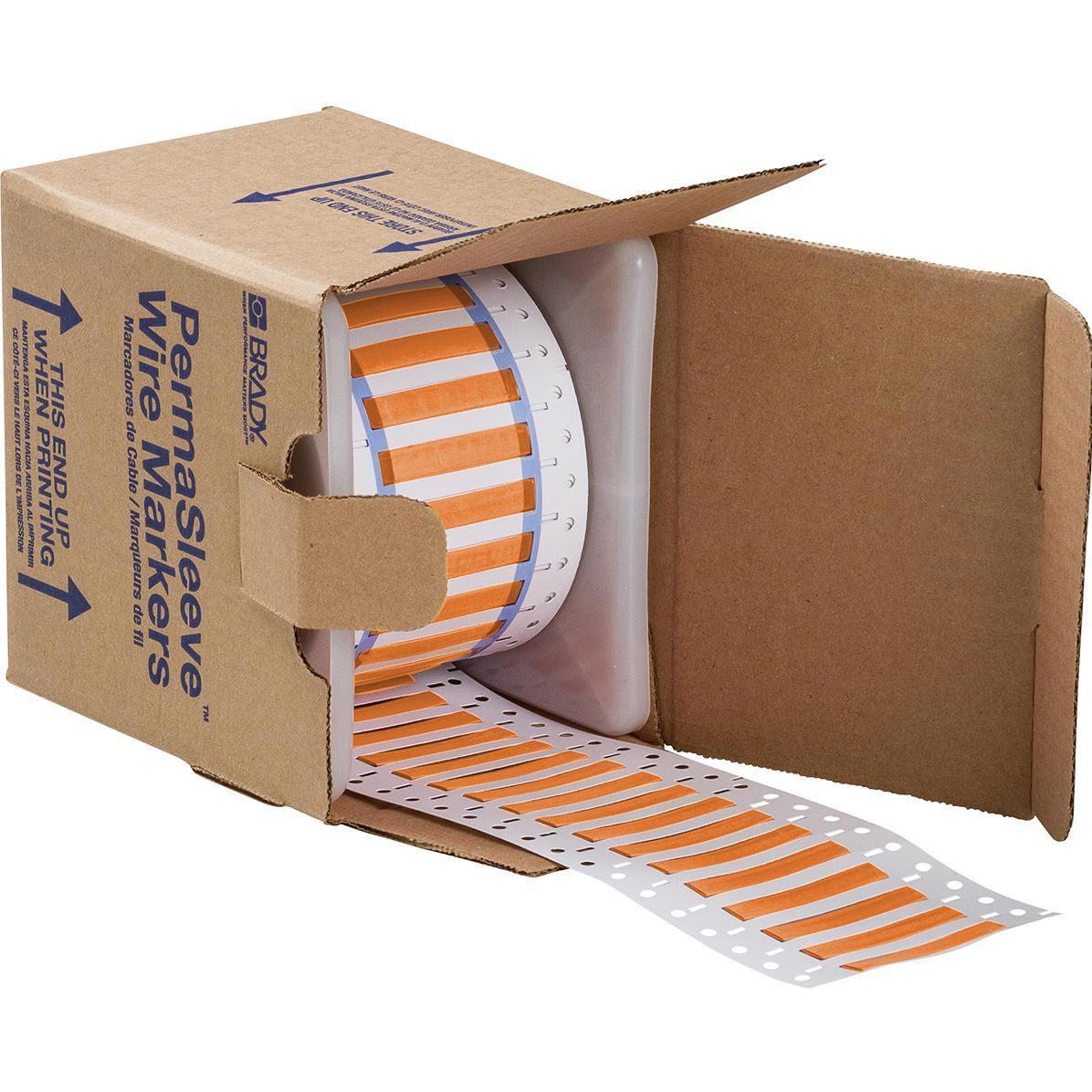 Brady, Etiketten, 3PS-187-2-OR-S, B-342, Permasleeve, wärmeschrumpfd. Polyolefin, Orange, 50,8 x 8,5mm, für Ka