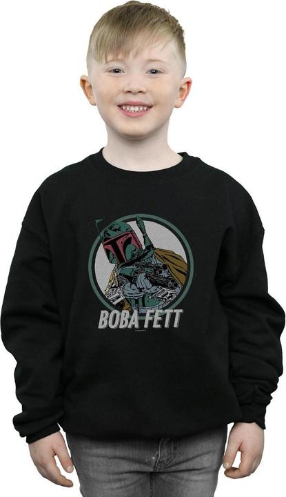 Actual product image Star Wars Boys Boba Fett Retro Circle Sweatshirt (116)