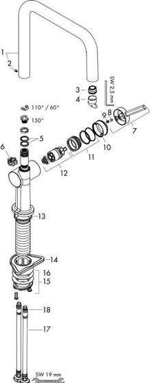 Produktbild hansgrohe Talis M54 Einhebel-Küchenmischer U 220 (edelstahl finish)