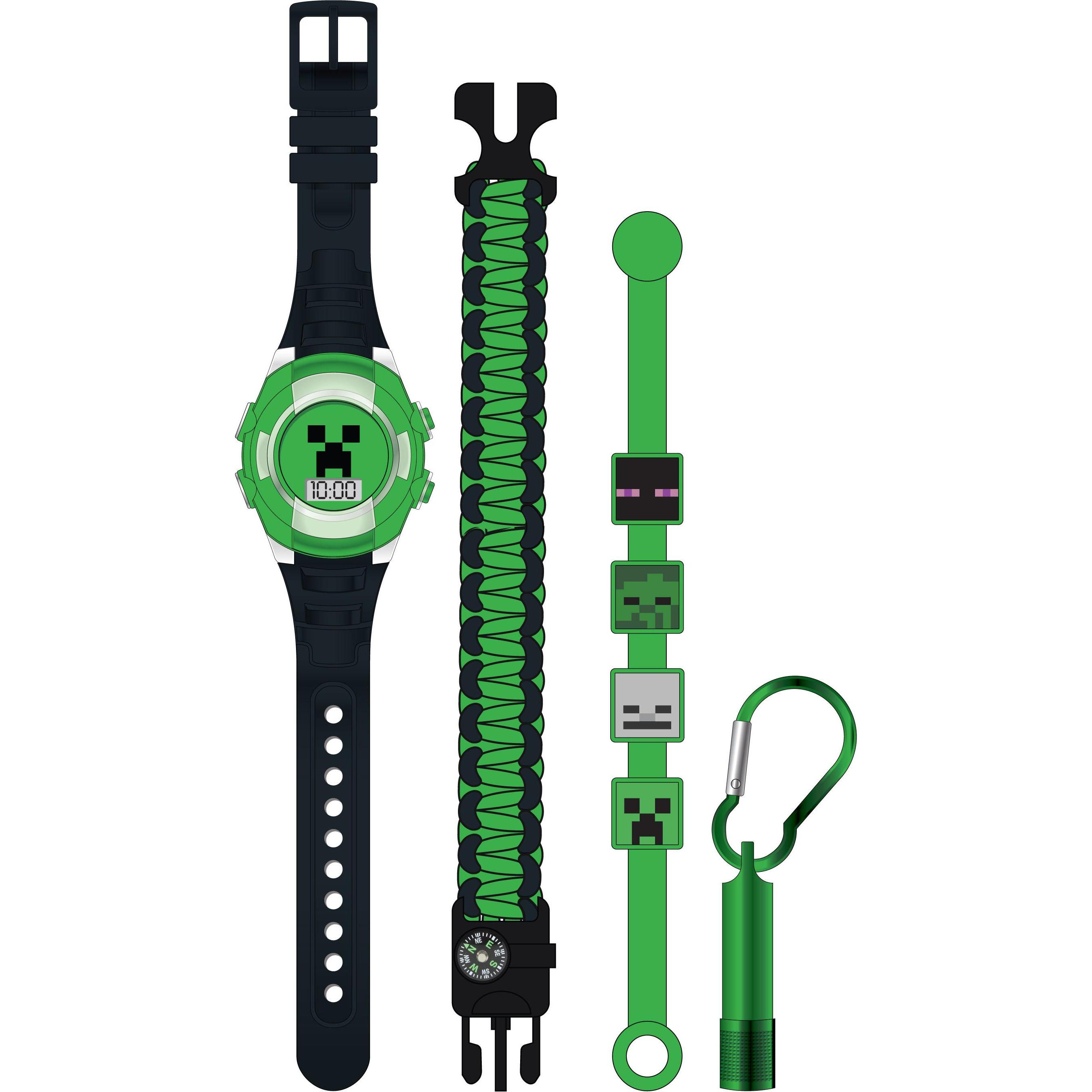 Thumbnail - Accutime, Armbanduhr, Set Minecraft, Schwarz, Grün, (Digitaluhr, Geschenkset, 39 mm)