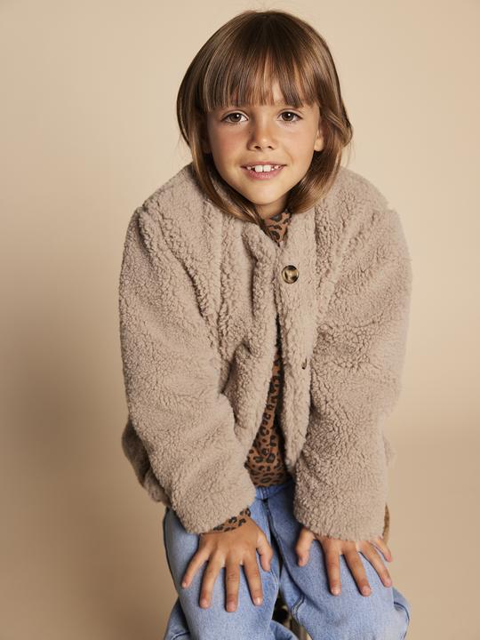 Immagine prodotto Envie de Fraise Mädchen Jacke mit Teddyfleece Mama-Tochter-Capsule, Futter mit Leo-Print (128)