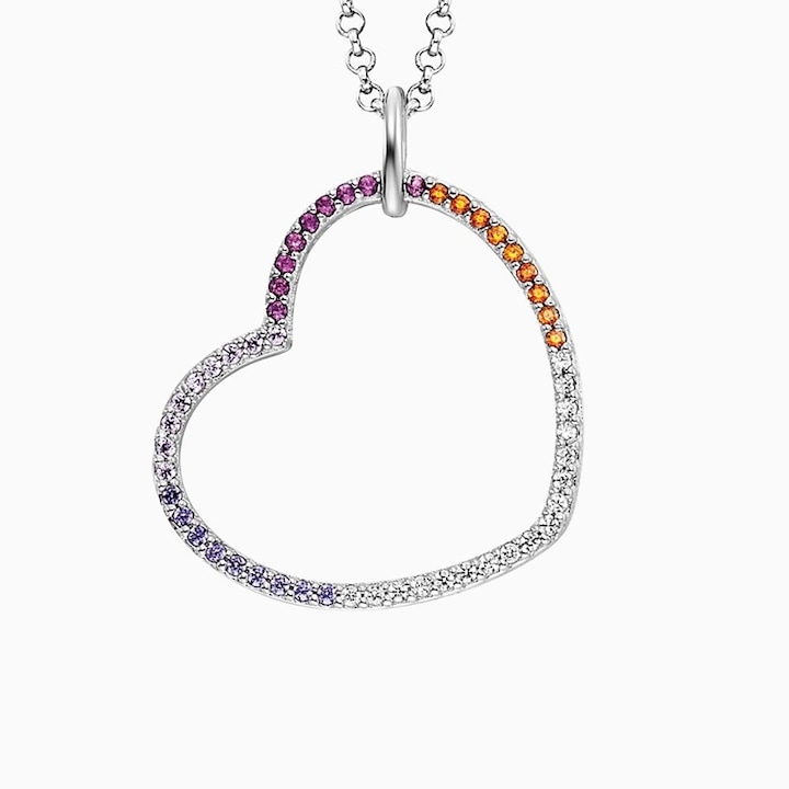 Produktbild Engelsrufer Regenbogen Herz Halskette (925er Silber, 42 cm)