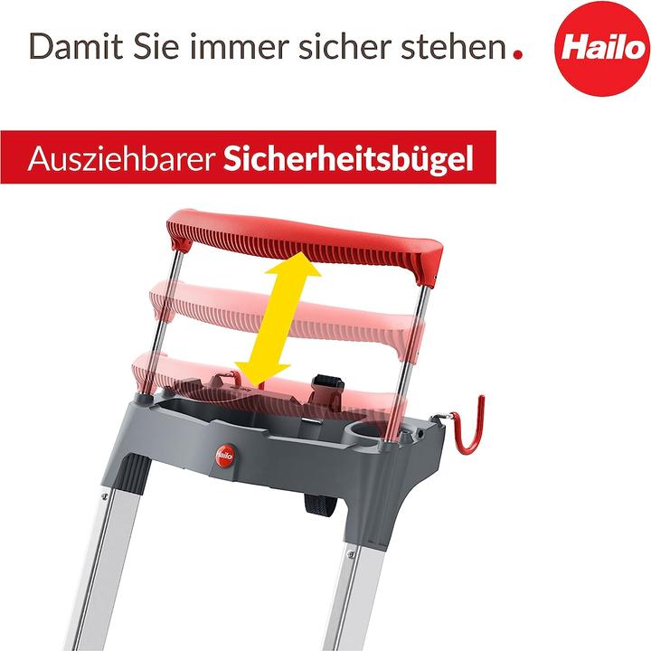 Produktbild Hailo L84 ComfortLine Alu-Sicherheits-Stehleiter (Stehleiter, 70 cm)