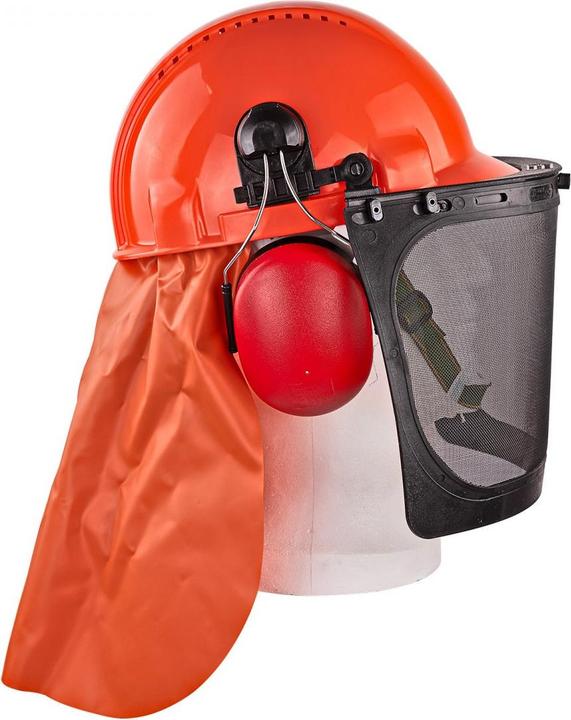 Produktbild Dema Forsthelm Sicherheitshelm Helm mit Gesichtsschutz Gehörschutz Nackenschutz (52 - 62 cm)