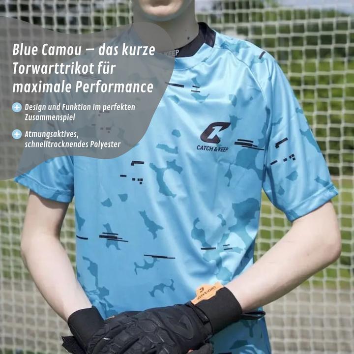 Image du produit Catch & Keep Trikot Blue Camou Torwarttrikot Gr. M Kurzarm Fussball Shirt (M)