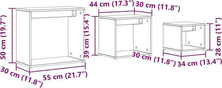 Image du produit vidaXL Satztische (55 x 30 x 50 cm)