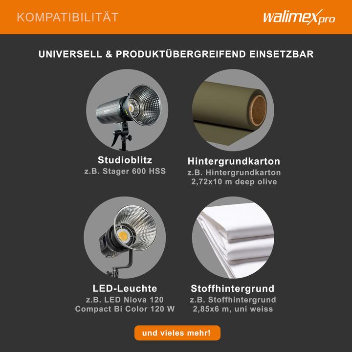 Actual product image Walimex 3-fold background system + bag (290 cm, 250 cm)